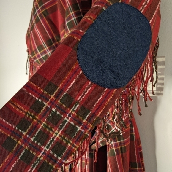 𝅺NWT Tasha Polizzi Plaid Fringed Unlined Coat Large Western ❤️💙❤️💙❤️💙💚 - Picture 6 of 11